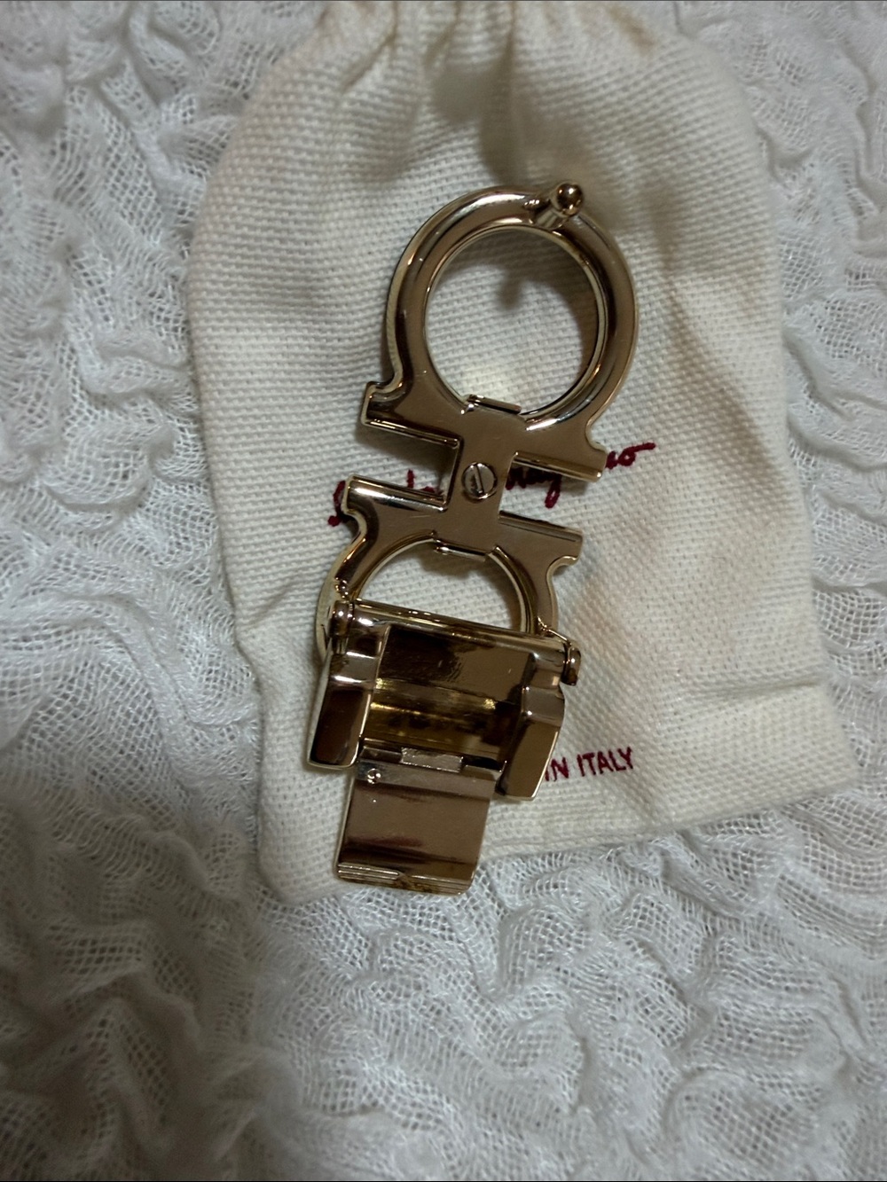 Salvatore Ferragamo Tortoiseshell and Gold Double Gancini women belt buckle REAL - Picture 3 of 5